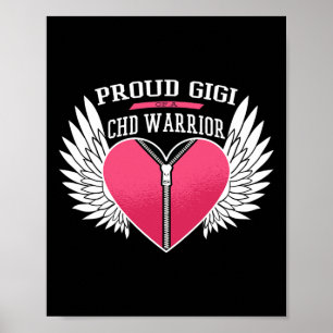 Krieger Proud Gigi Zipper Herz mit Engel Flügel Poster