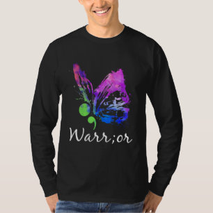 Krieger Schmetterling Semikolon Suizidprävention A T-Shirt