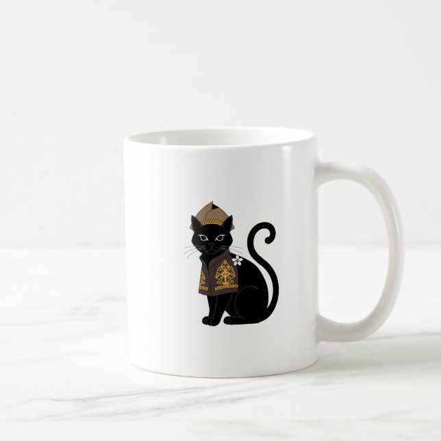 Krieger Schwarze Katze Kaffeetasse (Rechts)