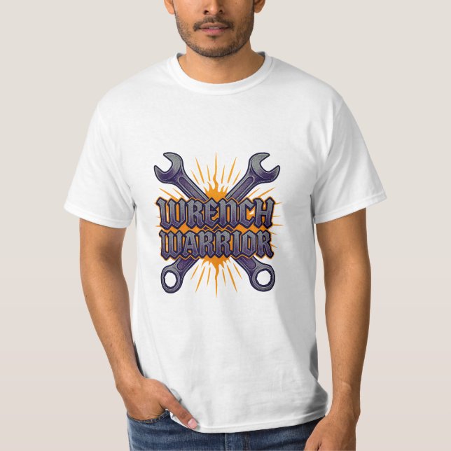 Krieger-T - Shirt - überquertes Wrench Abzeichen (Vorderseite)