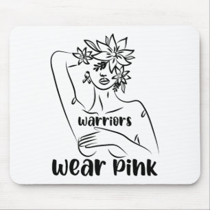 Krieger tragen rosa Brustkrebs-Bewusstsein Mousepad