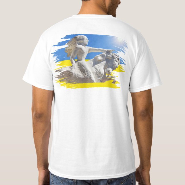 Krieger Ukraine Präsident Zelenskyy & Flag T-Shirt (Rückseite)