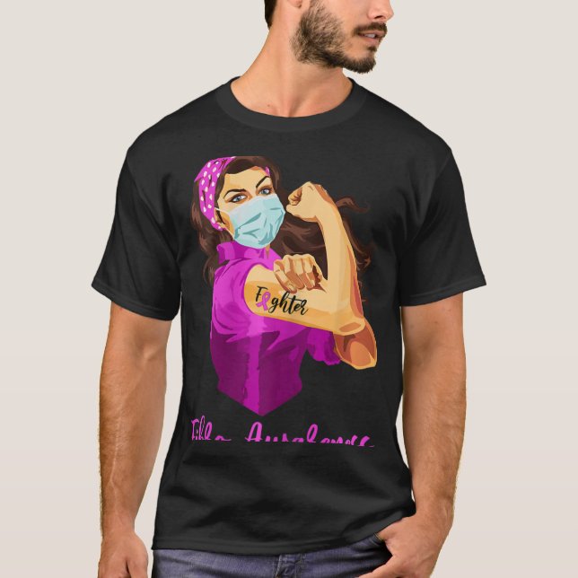Krieger unzerbrechlich - Kämpfer Fibromyalgie Awar T-Shirt (Vorderseite)