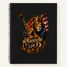 Krieger-Vater-Löwe-Amerikanische-Flagge-Gitarre  Notizbuch