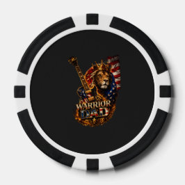 Krieger-Vater-Löwe-Amerikanische-Flagge-Gitarre  Pokerchips