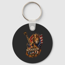 Krieger-Vater-Löwe-Amerikanische-Flagge-Gitarre  Schlüsselanhänger