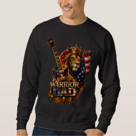Krieger-Vater-Löwe-Amerikanische-Flagge-Gitarre-T- Sweatshirt