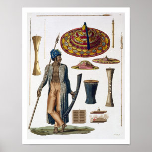 Krieger von der Insel von Guebe mit Einzelteilen Poster