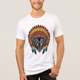 Kriegergeist – Native Wolfenkopfschmuck Tri-Blend Shirt