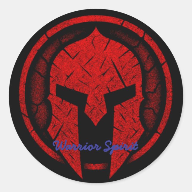 Kriegergeist Runder Aufkleber (Vorderseite)