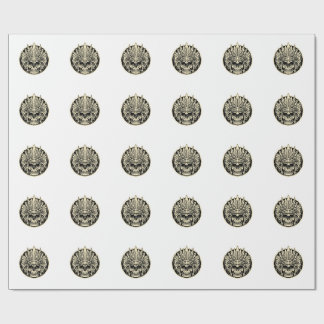 Kriegerhäuptling-Schädel-Grafik Geschenkpapier