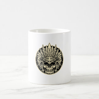 Kriegerhäuptling-Schädel-Grafik Kaffeetasse
