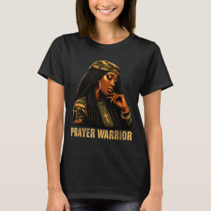 Kriegerin des Gebets schwarze Frau Camo christlich T-Shirt