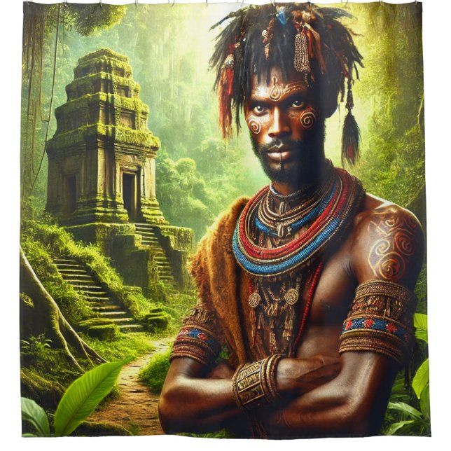 Kriegerin Duschvorhang (Vorderseite)