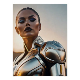 Kriegerin Mädchen der Zukunft Poster