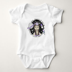 Kriegerin Prinzessin Doodle Astronaut Feminismus u Baby Strampler