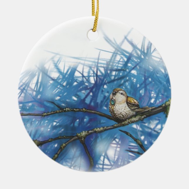 kriegerischer Vogel Keramik Ornament (Vorne)