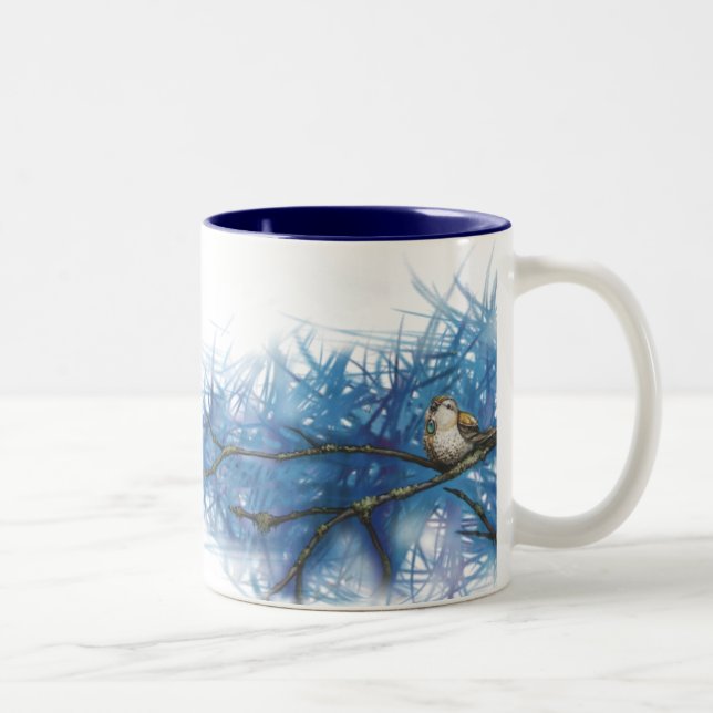 kriegerischer Vogel Zweifarbige Tasse (Rechts)
