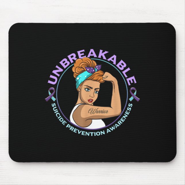 Kriegerisches Bewusstsein für Suizidprävention Mousepad (Vorne)