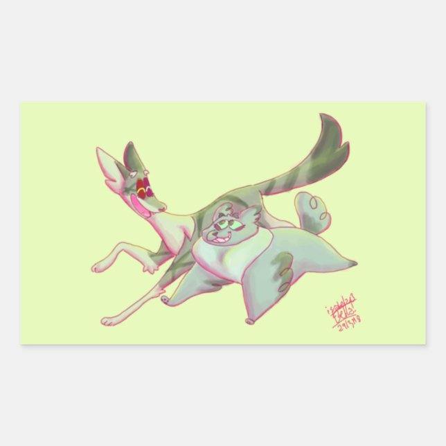 Kriegerkatzen - Ivypool und Tauben Rechteckiger Aufkleber (Vorderseite)