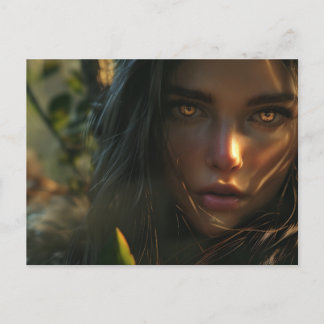 Kriegermädchen im Dschungel 1 Postkarte