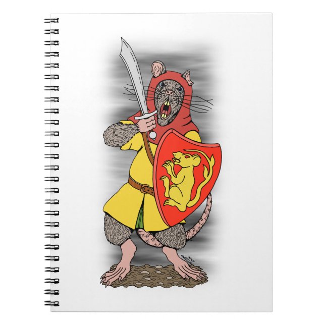 Kriegerratte mit Falchion Notizblock (Vorderseite)