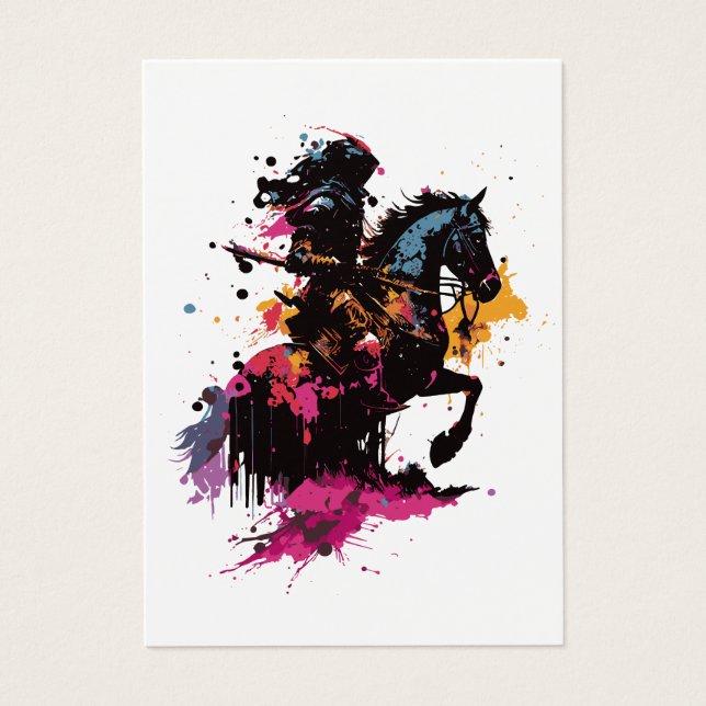 Kriegerreiten in Aquarell (Vorderseite)