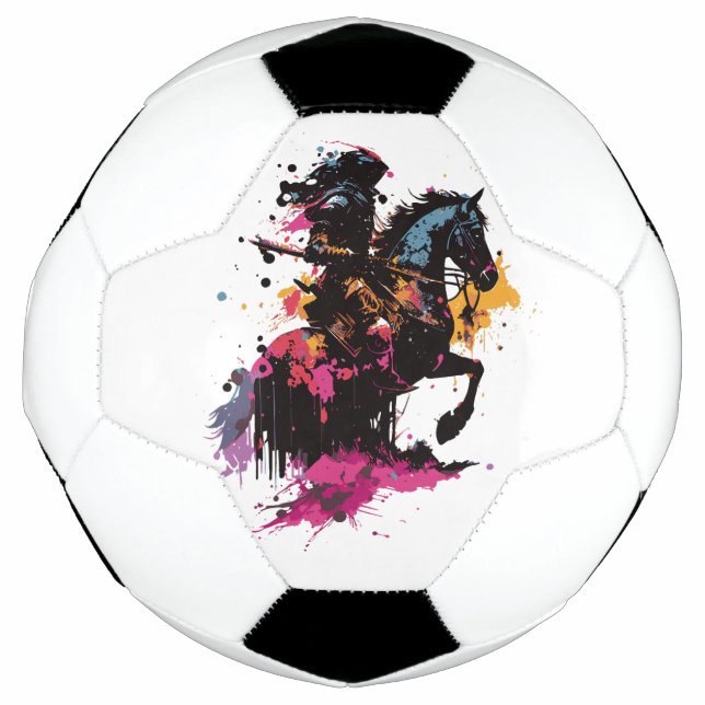 Kriegerreiten in Aquarell Fußball (Vorderseite)