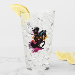 Kriegerreiten in Aquarell Glas