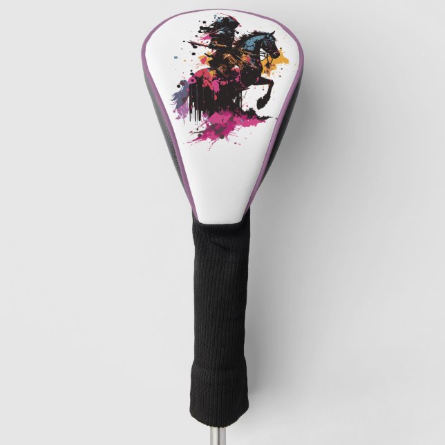 Kriegerreiten in Aquarell Golf Headcover (Vorderseite)
