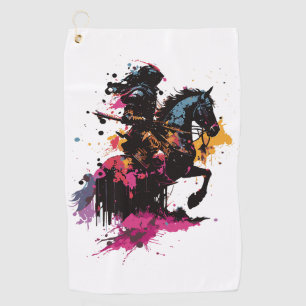 Kriegerreiten in Aquarell Golfhandtuch