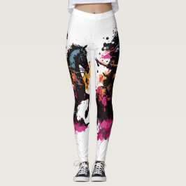 Kriegerreiten in Aquarell Leggings