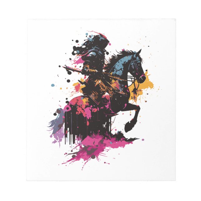 Kriegerreiten in Aquarell Notizblock (Vorderseite)