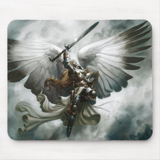 Kriegers-Engels-Fantasie-Kunst Mousepad (Vorne)
