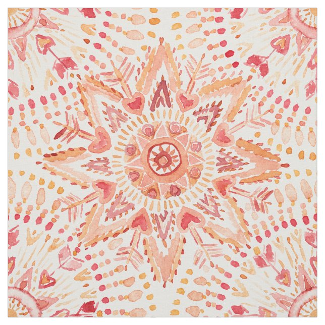 KRIEGERS-FEUER Aquarell-Mandala Stoff (Muster)