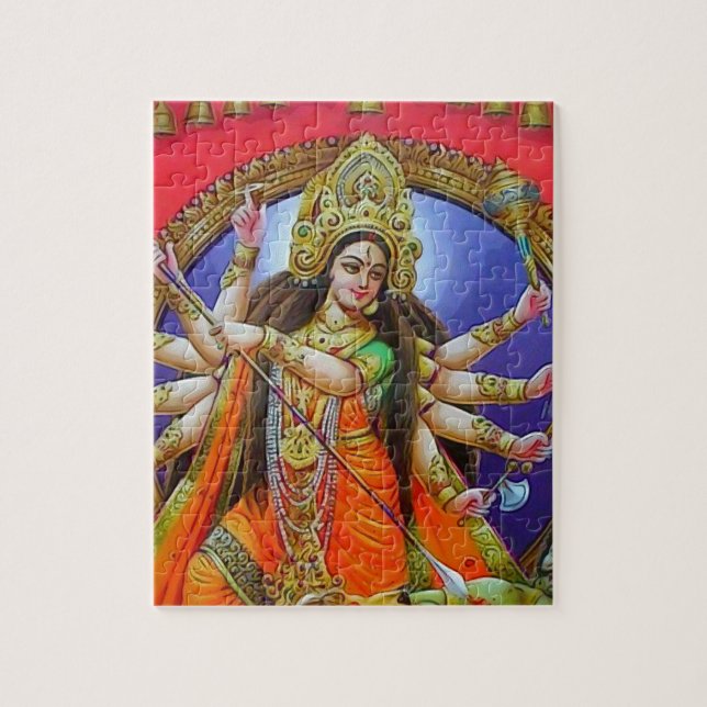Kriegers-Göttin Durga Shakti Puzzle (Vertikal)