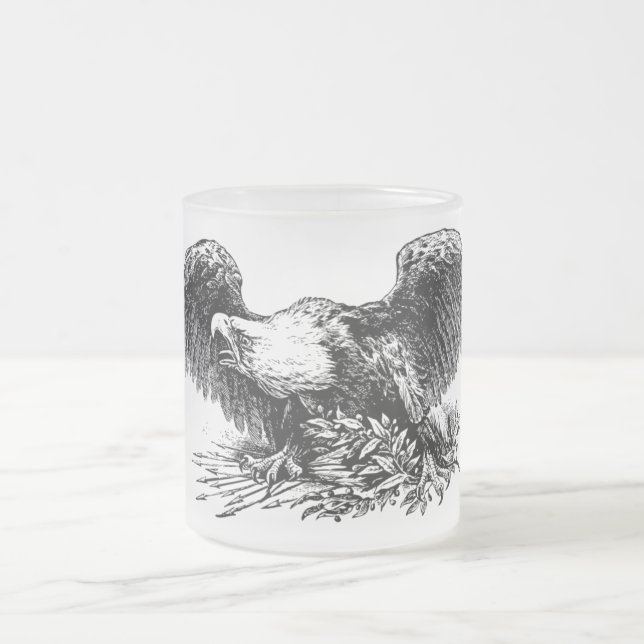 Kriegs-Adler-mattierte GlasTasse Mattglastasse (Mittel)