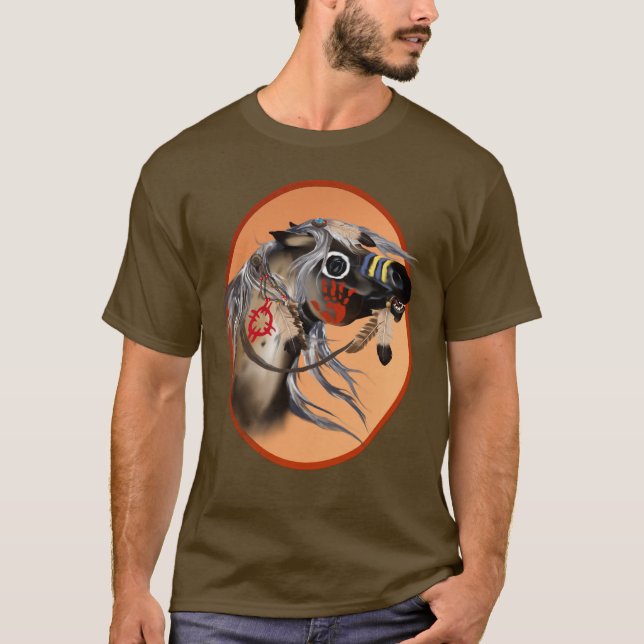Kriegs-Pferdegerahmter T - Shirt (Vorderseite)