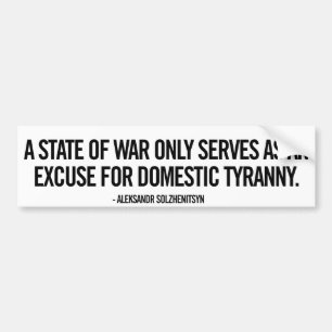 Kriegs-und Tyrannei-Autoaufkleber Autoaufkleber