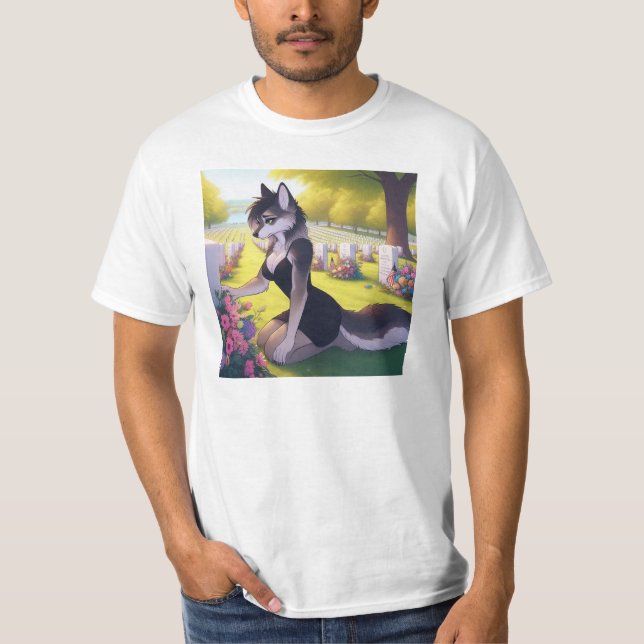Kriegs-Witwen-Wölfin T-Shirt (Vorderseite)