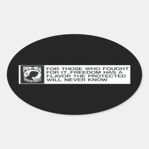 Kriegsgefangene, Vermisst in Aktion Ovaler Aufkleber