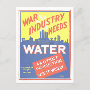 "Kriegsindustrie braucht Wasser" Zweiter Weltkrieg Postkarte
