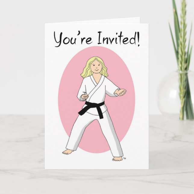 Kriegskunst-Party Karate-Prinzessin-Invitations Einladung (Vorderseite)