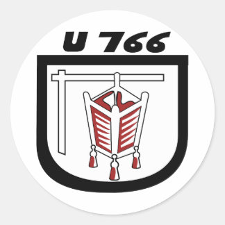 Kriegsmarine U-boat U-766 Emblem Runder Aufkleber