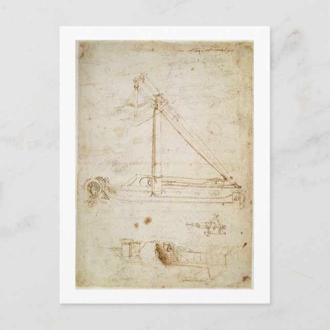 Kriegsmaschine (Bleistift auf Papier) Postkarte (Vorderseite)