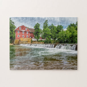 Kriegsmühle und Wasserfall Jigsaw Puzzle
