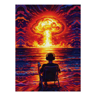Kriegsmusik Genießer Nuklearer Sonnenuntergang Pop Poster