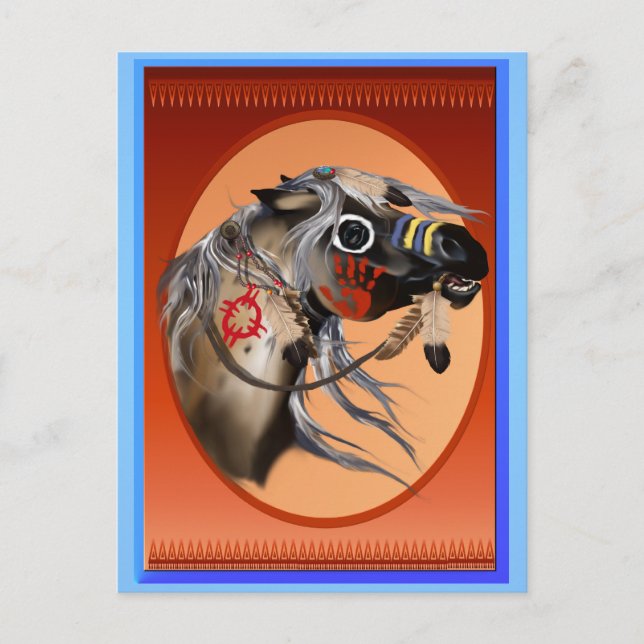 Kriegspferd-Postkarte Postkarte (Vorderseite)