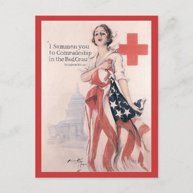Kriegspostkarten, Vintages Rotes Kreuz Postkarte (Vorderseite)