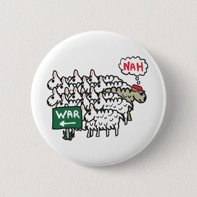 Kriegsschaf Button (Vorderseite)